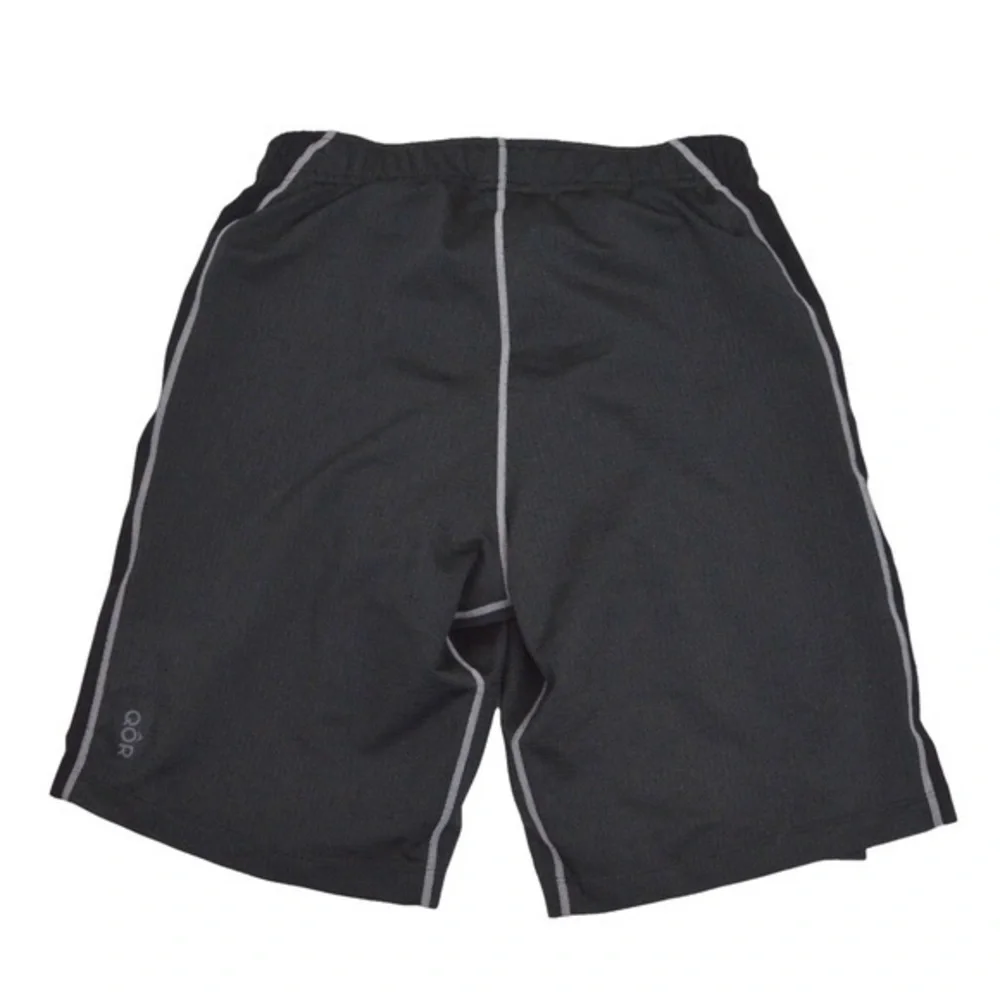 QOR Men’s Padded Cycling Shorts, Deep Charcoal Gray/Black -‎ Size Small
